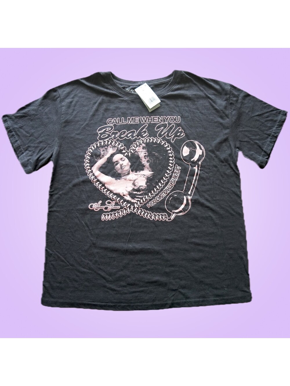 New Selena Gomez "Call Me When You Break Up" Graphic T-Shirt Size XL